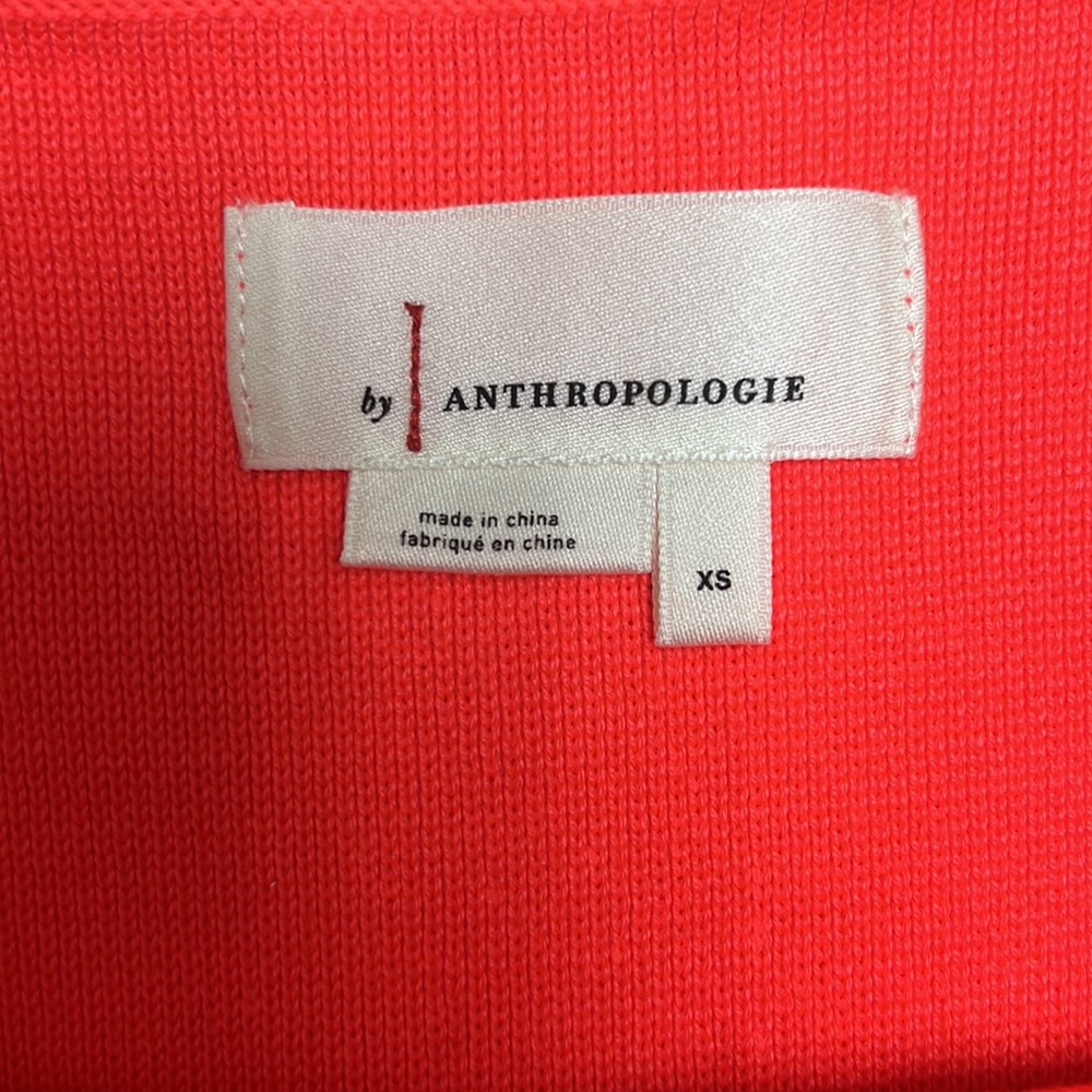 Anthropologie Multi-Way Tie Top Neon Coral - Picture 4 of 6